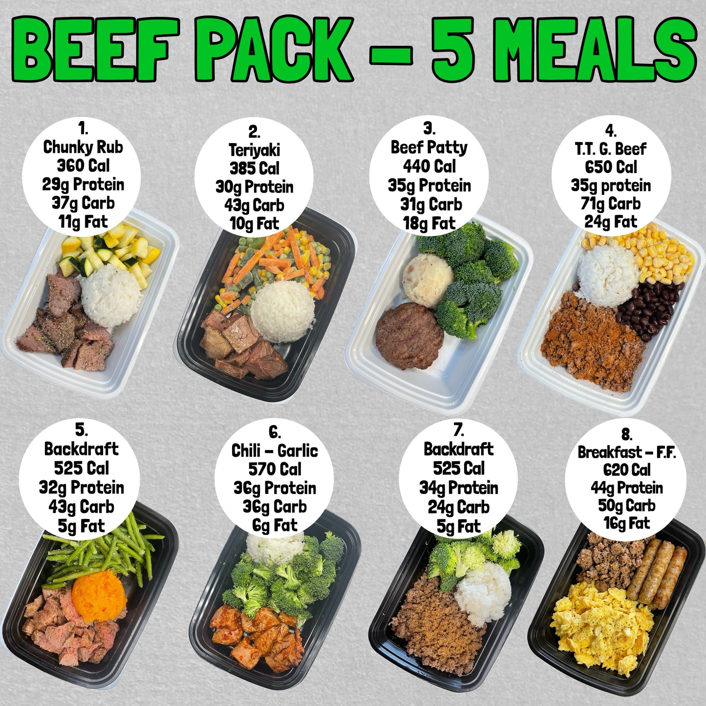 Beef Pack - 5 Meals